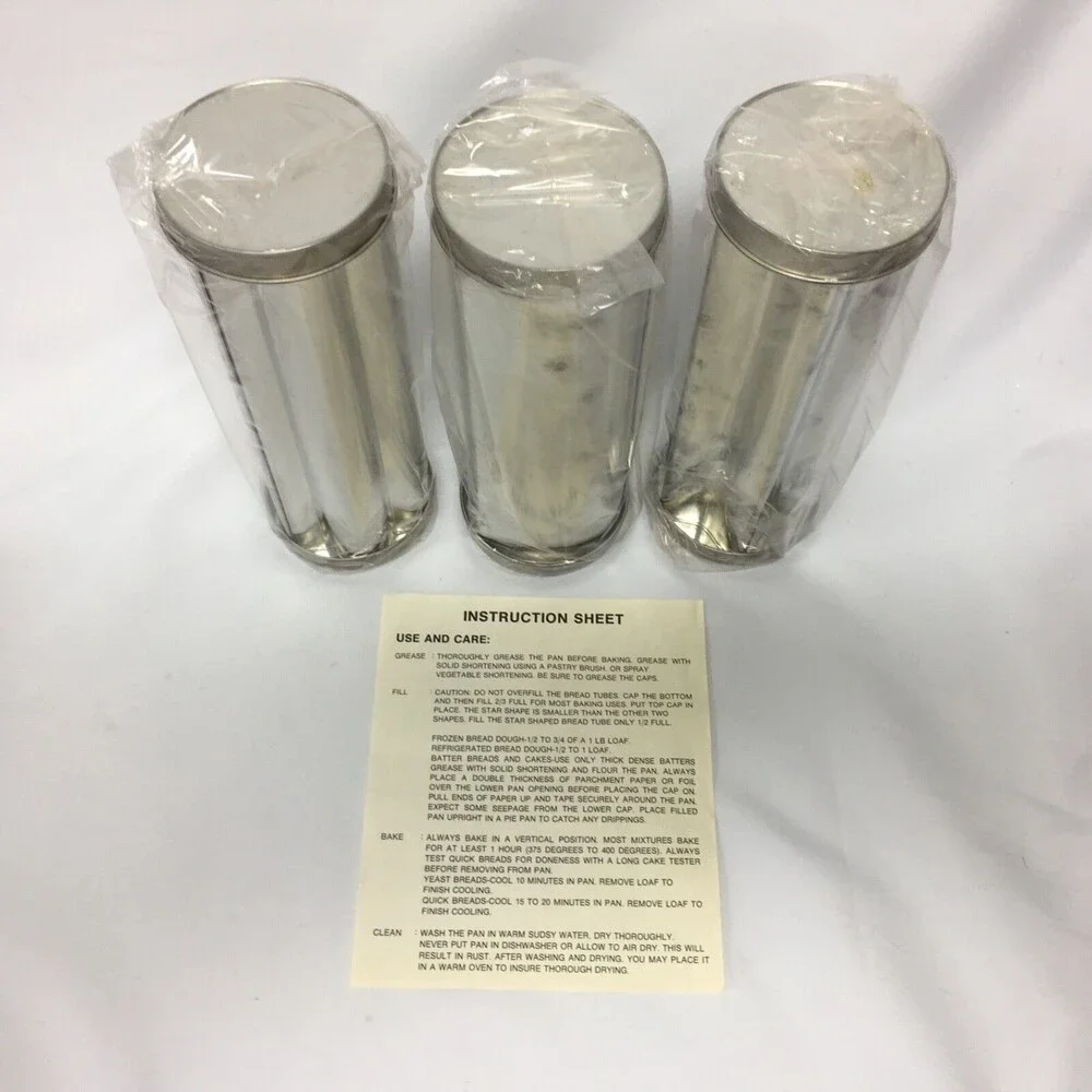 3 Fun‎ Shaped Batter Cakes Bread Baking Tubes Set Star Flower Heart Instructions